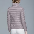 thumbnail image 4 of Bibifish Women's Down Jackets Lightweight Packable High Collar Zip Jackets Stain-Resistant Slim Fit Warm Winter Wear Portable Travel Coats, 4 of 5
