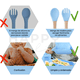 thumbnail image 4 of Set con vaso entrenador bebe + platos de bebe + baberos para bebe + cubiertos I BPA FREE I 5 piezas I Silicona grado alimenticio Happy Life  Kit comida bebe silicona 5 pcs, 4 of 9