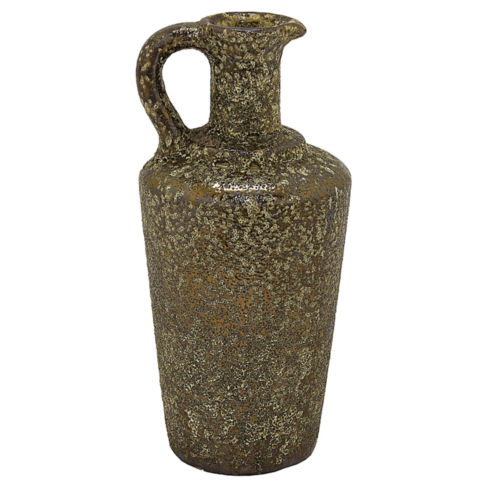 Three Hands Large Gold Speckled Ceramic Vase