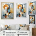 thumbnail image 4 of Designart "Assembling Cubism In Orange And Blue I" Cubism Floater Framed Canvas Art Print, 4 of 5