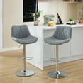 thumbnail image 6 of SZLIZCCC Barstools Set of 2, Black Chassis Adjustable 360° Swivel Bar Stool, Velvet Mid Back Bar Chair,Kitchen Counter Stool(Grey), 6 of 12