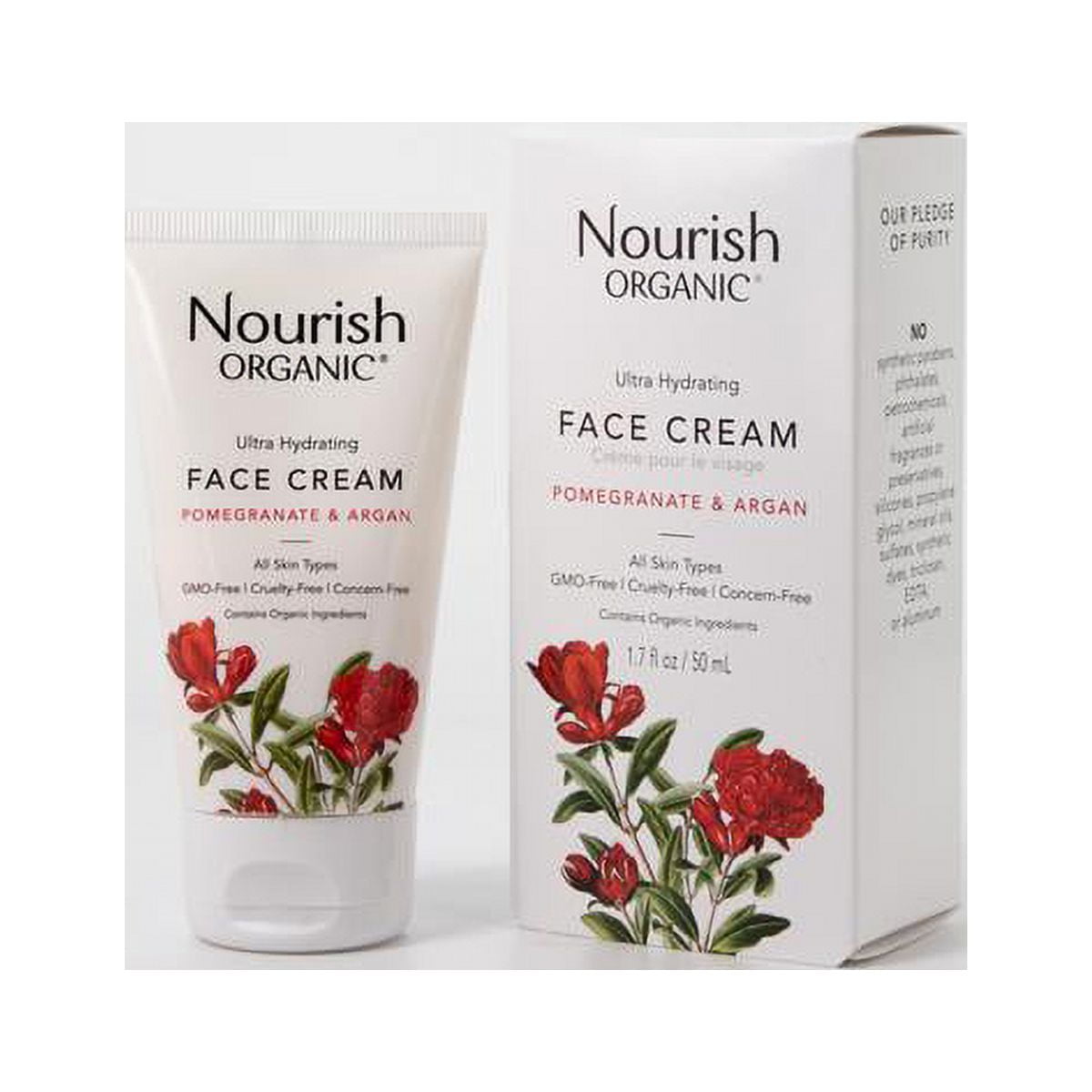 Nourish Organic Ultra-Hydrating Face Cream - Pomegranate & Argan - 1.7 fl oz