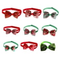 thumbnail image 1 of Tssuoun - 3 lazos navideños a cuadros para mascotas, accesorios para gatos y perros, 1 of 7