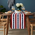 thumbnail image 2 of Coastal Shark Table Runner - 72 Inch Long, Kitchen Dining Table Runner Dresser Scarves, Ocean Red Navy Blue White Stripe Geometric Farmhouse Decor for Coffee Tables Wedding Party Banquet, 2 of 8