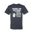 thumbnail image 2 of Wild Bobby, Office Dwight Quote Before I Do Anything, Pop Culture, Men Graphic Tee, Vintage Heather Navy, 3X-Large, 2 of 4