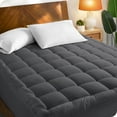 thumbnail image 1 of Bare Home Mattress Pad - Breathable Cotton Top - 21" Deep Pocket - Queen, Gray, 1 of 9