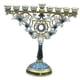 thumbnail image 4 of Candelabro de metal Menorah de 9 brazos, 18,3 x 17 cm, accesorio para altar del hogar, adorno tradicional versátil de mesa., 4 of 9