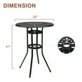 thumbnail image 2 of Outdoor Patio Round Bar Table with 2" Umbrella Hole, Tall Pub Height Bistro Table for Porch Backyard Cast Aluminum, 2 of 8