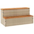 thumbnail image 1 of vidaXL Hot Tub Step Beige 100x50x50.5 cm Poly Rattan and Solid Acacia, 1 of 5