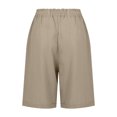 thumbnail image 5 of IROINNID Bermuda Shorts for Women Summer Printed Five Points Large Size Cotton Linen Pants Pants Shorts,Khaki, 5 of 6