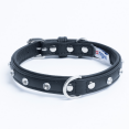 thumbnail image 1 of ATHENS Leather Dog Collar Single Row Rhinestones, 1 of 3