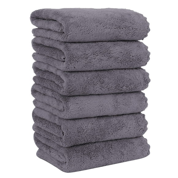 Toallas de mano MOONQUEEN Premium de microfibra de terciopelo coral, paquete de 6