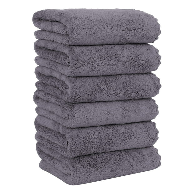 Toallas de mano MOONQUEEN Premium de microfibra de terciopelo coral, paquete de 6