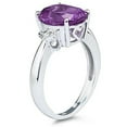 thumbnail image 2 of SZUL Women's Amethyst and Diamond Ring in 10k White Gold, 2 of 5