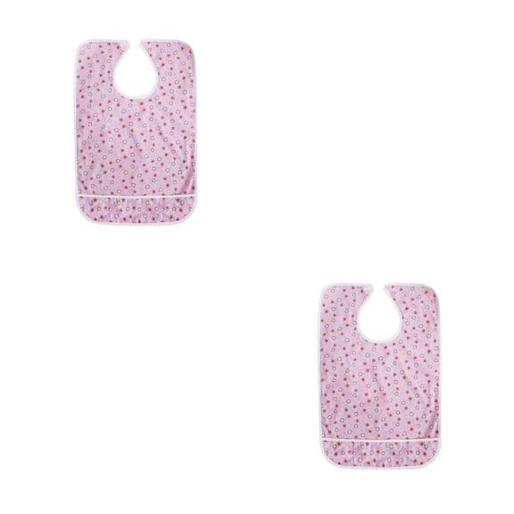 Babero para adultos Vogacara 2piezas Rosado algodón estampado lavable y transpirable