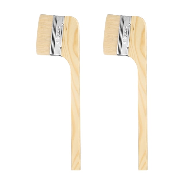 Uxcell Paint Brush 2 Pcs 4" Brush Width Soft Wool Variety Angled Bend Brushes Radiator Paint Brush