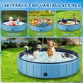 thumbnail image 4 of Foldable Dog Swimming Pool, 91"x16"Oversize Collapsable Hard Plastic Portable Bathing Tub for Pet Dog Kiddie Pool Indoor and Outdoor Leakproof PVC Play Pool for Large Dogs Pets Puppy Kids Blue, 4 of 7
