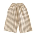 thumbnail image 3 of CAIVO Children Striped Wide Leg Pants For Boys Girls Summer Casual Outdoor Wear Breathable Comfortable Trousers, 3 of 5