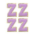 thumbnail image 1 of Parches de letras de chenilla Unique Bargains Púrpura 3.1 Pulgadas para ropa zapatos sombreros mochilas, 1 of 5