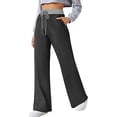thumbnail image 2 of Idoravan Women's Plus Size Pants Clearance Womens Loose Wide Leg Pants High Waist Straight Pants Casual Pants, 2 of 6