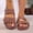 Light Brown, variant on Slide Sandals for Women Adjustable Double Buckle Slip On Non Slip Open Toe Orthopedic Platform Slides Comfortable Casual Summer Indoor Outdoor Walking Shoes Light Brown 8 Wide