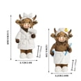 thumbnail image 2 of 2PCS Highland Cow Resin Figurine Tabletop Decor, Cute Farm Animal Home and Garden Accent, 4.9 Inch, 2 of 6