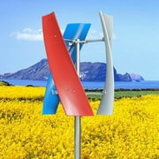 Miumaeov Wind Turbine Generator Kit 24V 3 Blade Portable Vertical Helix Wind Power Turbine Generator Kit 1.3m/s Starting Wind Speed with Charge Controller for Marine RV Home Industrial Energy