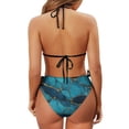 thumbnail image 6 of Uourmeti Teal Geode Resin Art Halter Neck Bikini Set - Sexy Two-Piece Triangle Swimsuit with Tie Sides - Perfect for Beach Vacations & Pool Parties, 6 of 9