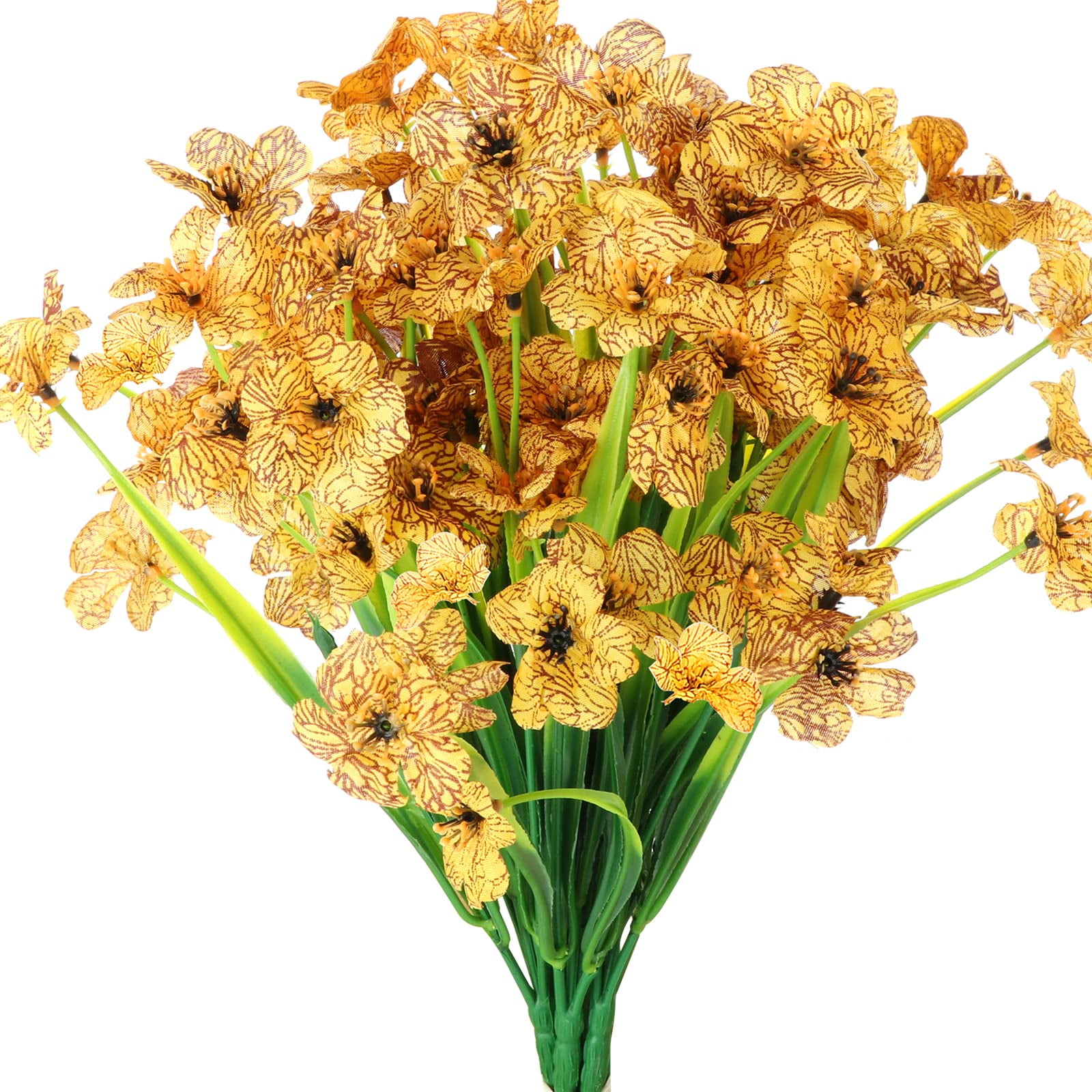 TETOU 12 Bundles Violets Artificial Flowers Outdoor UV Resistant Fake