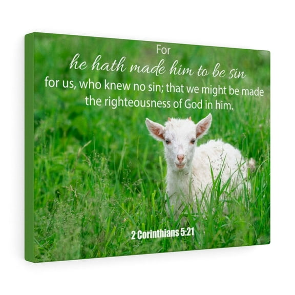 Scripture Walls  God in Him 2 Corinthians 5:21 Bible Verse Canvas Christian Wall Art Ready to Hang Unframed
