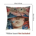 thumbnail image 4 of Surreal Pillow Sham, Illustration of Ornamented Goldfishes and Human Portrait on Background, Decorative Standard King Size Printed Pillowcase, ", Eggshell Blue and Coral, 4 of 7