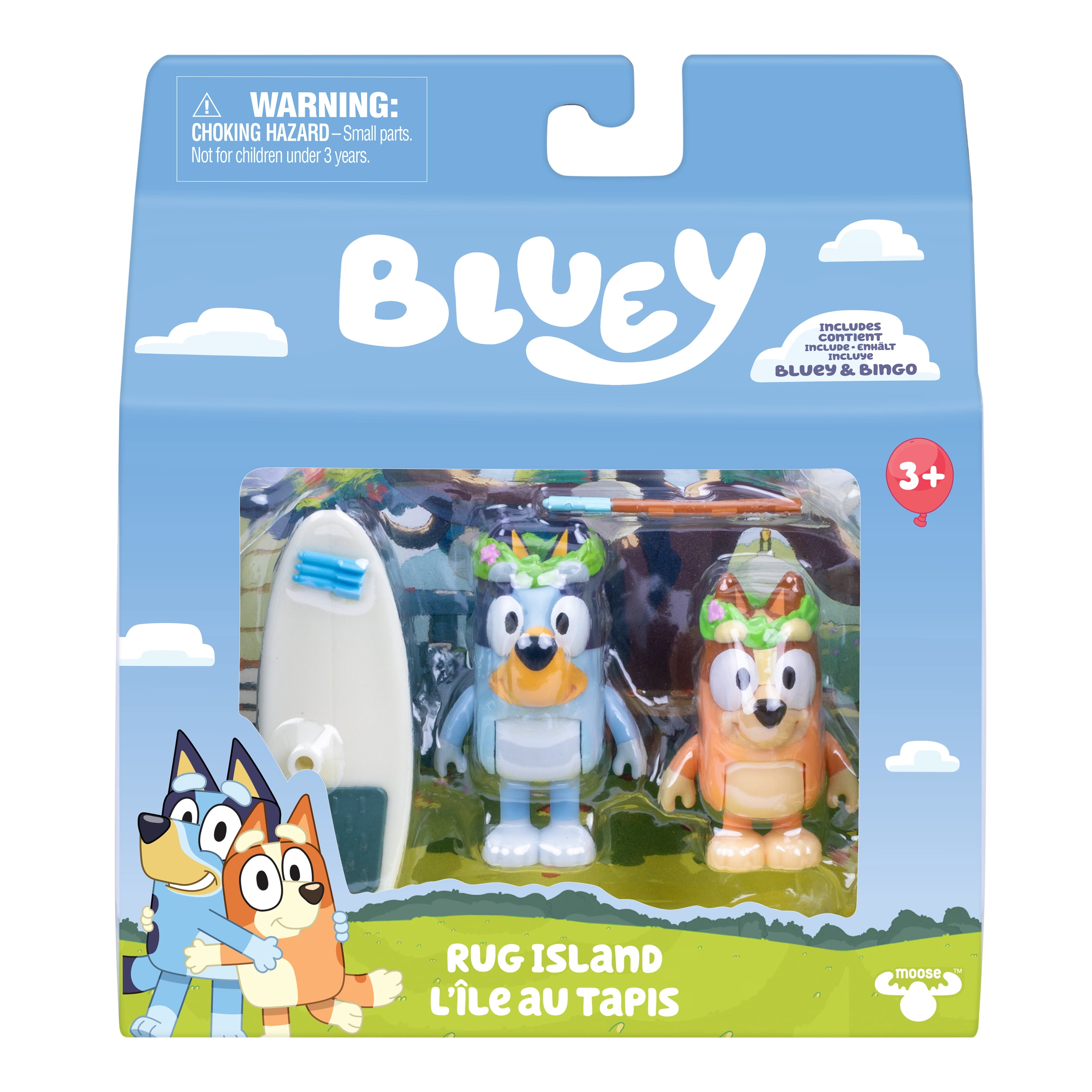 Bluey BLY63100 Lot de 4 Figurines articulées Faille préparées pour