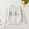 thumbnail image 2 of Gubotare Baby Knit Sweater Toddler Infant Newborn Baby Boy Girl Sweater Knit Crewneck Pullover Sweatshirt Thanksgiving Outfit Size 3 6 Months (White,3-6 Months), 2 of 9
