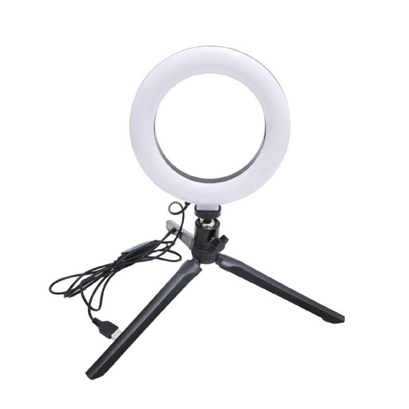 Amdohai 16cm USB Phone LED Light Ring Tripod Professional Photography Lamp Dimmable Photo Studio Selfie LED Ring Light Phone Holder for Makeup Video Live