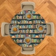thumbnail image 2 of Book Round Tablecloth 60 Inch,Bookshelves Decorative Circular Table Cloth Cover Washable Heat Resistant for Kitchen Dinning Holiday, 2 of 6