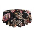 thumbnail image 5 of Pioneer Flower Floral Print Pattern Round Tablecloth 60"x60",Wrinkle Wipeable Table Cloth for Kitchen Dining Room Picnic Patio Party, 5 of 6