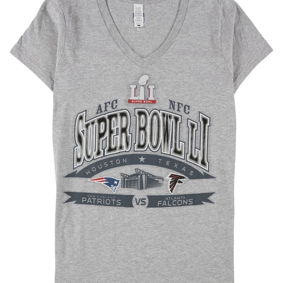 G-III Sports Womens SuperBowl LI Graphic T-Shirt, Grey, X-Large