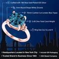thumbnail image 2 of Gem Stone King 18K Rose Gold Plated Silver London Blue Topaz Engagement Ring for Women | 5.49 Cttw | Cushion 10MM | Gemstone November Birthstone | Size 9, 2 of 5