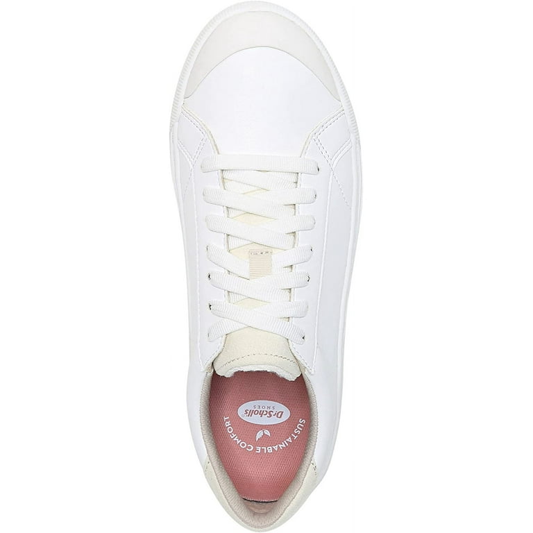 Dr. Scholl's Women's Time Off Sneaker - White Floral Embroidery, Platform Comfort