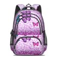 thumbnail image 2 of Purple Butterfly Leopard Pattern Cute School Backpack Bag with Padded Back and Adjustable Shoulder Straps 16.9 X 12.6 X 5.9 Inches, 2 of 5
