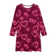 thumbnail image 4 of ATOGUTA Girl Dress Long Sleeve T-Shirt Dresses Valentines Kids Spring A-Line Twirly Skater Dresses Size 4T-14, Wine, 4 of 5