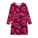 thumbnail image 3 of TaTaai Valentine Heart Print Long Sleeve A-Line Skater Dress, Valentine's Day Gift, Casual Party Twirly Dress Gift, 3 of 5