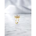 thumbnail image 3 of 1.64 Ct Round Sky Blue Topaz Keren Hanan ART 18K Yellow Gold Plated Silver Women Flower Ring, 3 of 6