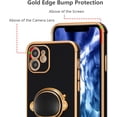 thumbnail image 4 of for iPhone 12 Case Cute 6D Astronaut Case with Stand Function Luxury Plating Case Cover Slim Fit Soft TPU Shockproof Bumper Protective Electroplated Case for Girls Boys,6.1 inch,Black, 4 of 12