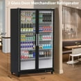 thumbnail image 4 of Hetoy Commercial Refrigerator, Glass Door with LED Lighting - Upright Beverage Display Cooler for Home, Store, Gym, or Office, Featuring Double Swing Doors and 39 cu.ft, 4 of 6