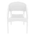thumbnail image 3 of Luxury Commercial Living 32" White Wickerlook Patio Stackable Dining Arm Chair, 3 of 9