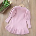 thumbnail image 5 of Robe d'Amour pour Bébés et Tout-Petites Filles, Robe Chandail Automne Hiver, Doux Vent, Nœud, Col Ras du Cou, Robes Décontractées pour 1-5 Ans, 5 of 5