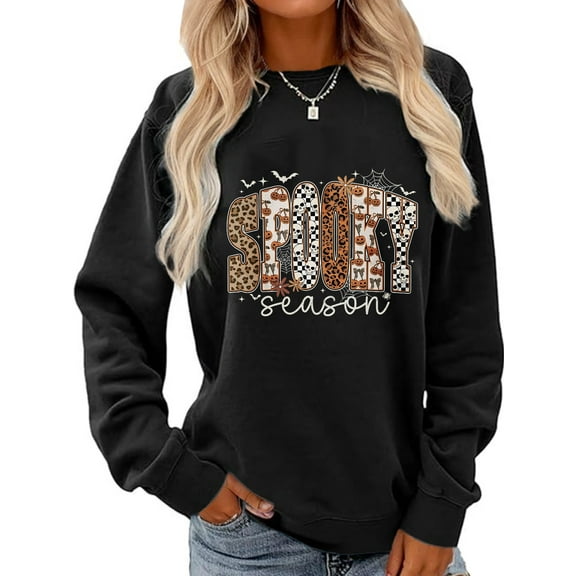 Spooky Season Sweatshirt  Fall Sweatershirts for Women  Halloween Sweatshirts Halloween Crewneck Pumpkin Season Sweatshirt