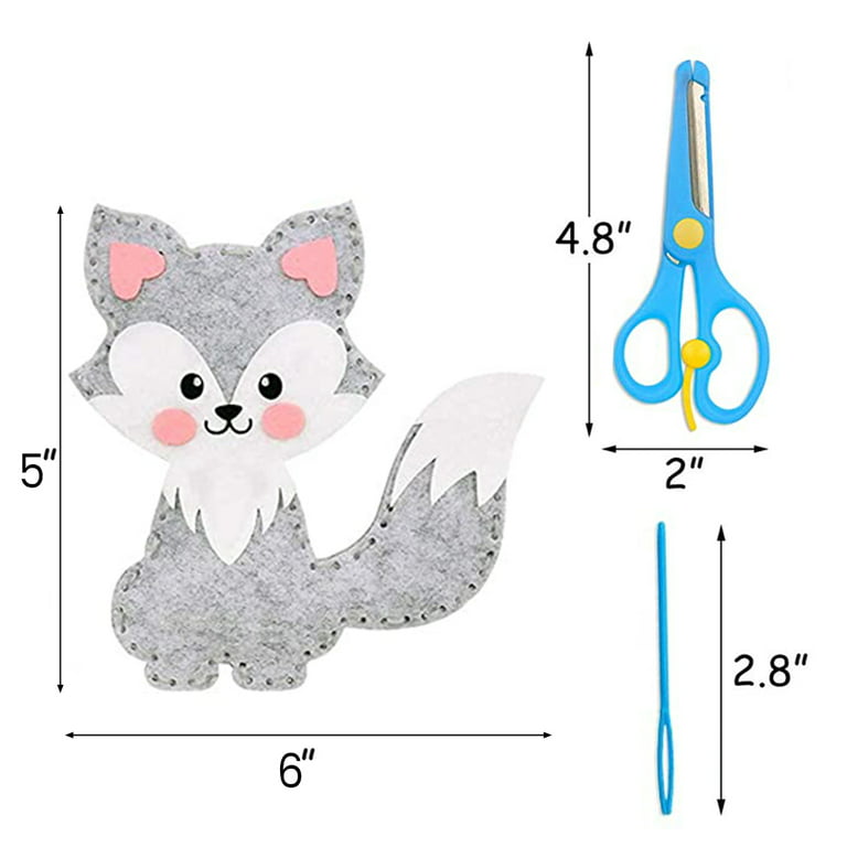 Kids Sewing Kit Cute Cartoon Sewing Craft Kit Complete Felt Craft Kit  Interactive Toy Students Educational DIY Art Craft Supplies for Beginners  Toddlers Boys Girls 
