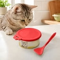thumbnail image 6 of Dog Food Cans Lids,3-In-1 Silicone Cat Food Can Cover with Feeding Spoon for Dog Cat Food Storage | Dishwasher Safe Leak-proof Round Can Lids | Universal Size,Red, 6 of 7
